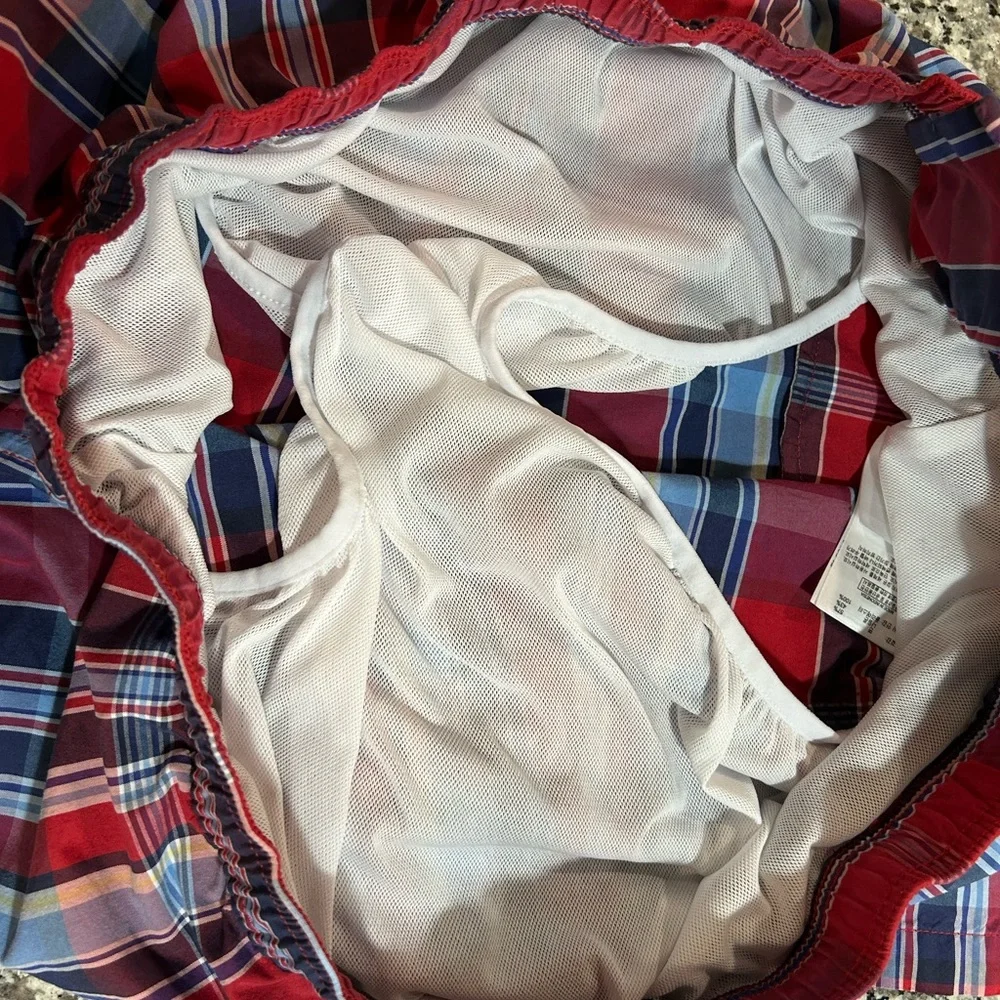 Brooks Brothers Plaid Swim Trunks with Liner XL. Pockets
